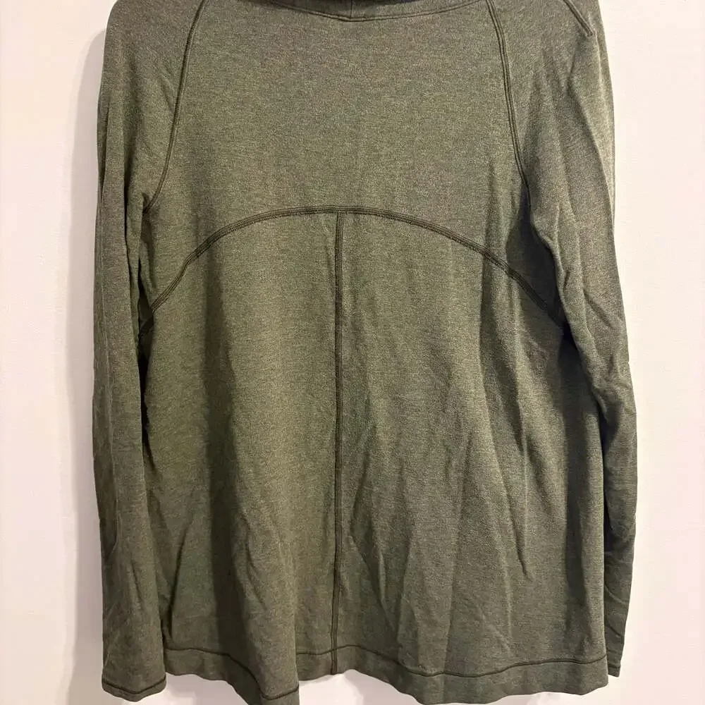 Lululemon Coast Easy Wrap Jacket Heathered Dark Olive Green Size 4 - Picture 4 of 4